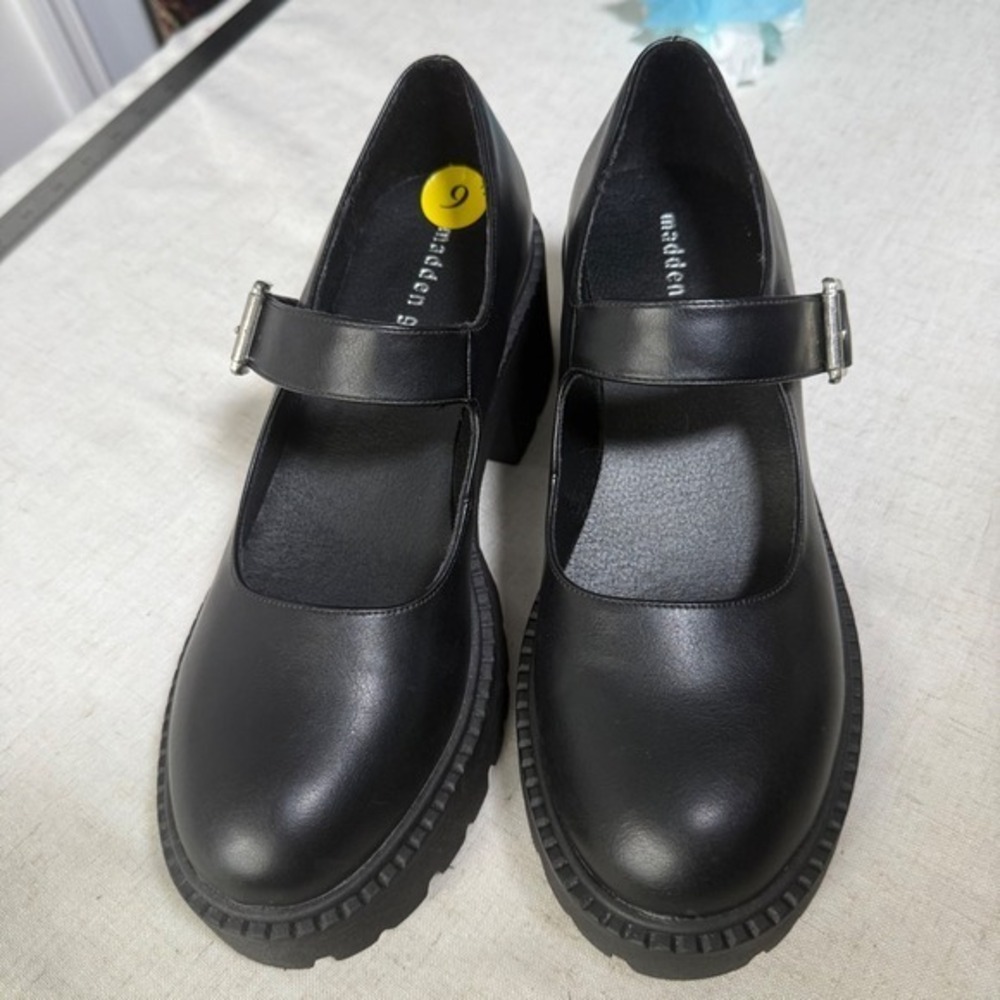 Madden Girl Tompkins Black Lug Sole Mary Janes Chunky Platform Goth Coquette 9 - Picture 5 of 11